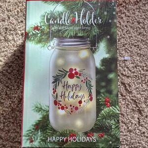 NWT Christmas Candle holder with LED lights